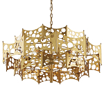 Люстра фигурная золотого цвета Corrugated Panels варинант исполнения - 1 | Loft Concept в Липецке