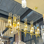 Люстра подвесная прямоугольная с 10-ю цилиндрическими плафонами LIAISON варинант исполнения - 3 | Loft Concept в Липецке