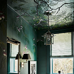 Обои ручная роспись Silk Tree Blossom on Sung Green Williamsburg варинант исполнения - 2 | Loft Concept в Липецке