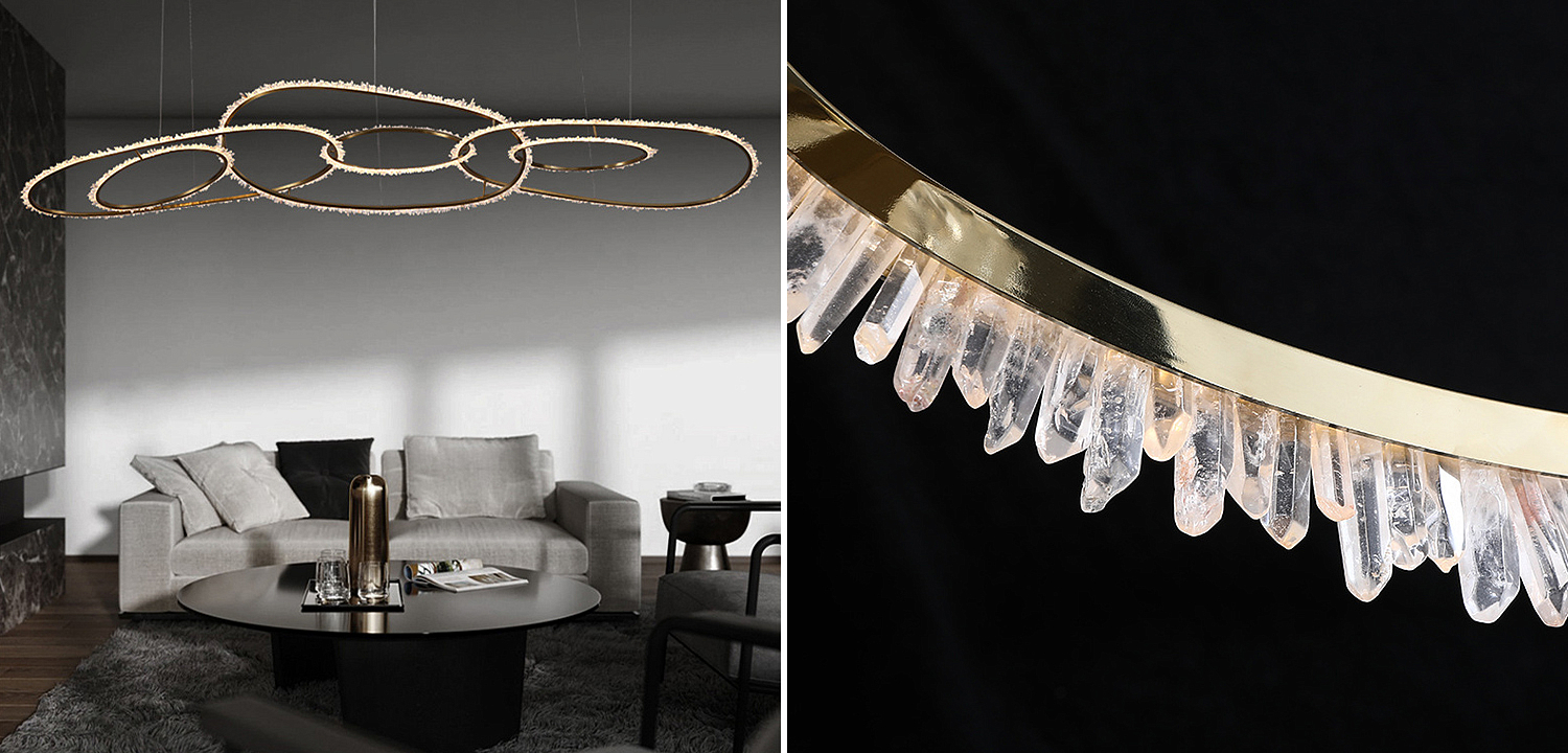 Люстра Six Rings Chain Quartz Crystal Chandelier Люстра Six Rings Chain Quartz Crystal Chandelier - Loft-Concept в Липецке