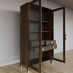 Дизайнерский шкаф витрина Elsa Dreams Walnut с 4-мя ящиками варинант исполнения - 7 | Loft Concept в Липецке