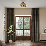 Потолочный светильник с плафоном из плетеного джута и черным каркасом Quoizel варинант исполнения - 7 | Loft Concept в Липецке