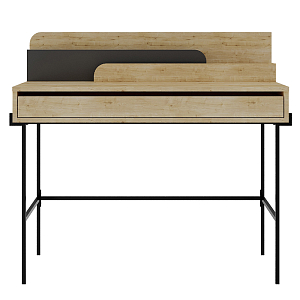 Стол письменный с выдвижным ящиком цвета древесины LEILA WORKING TABLE OAK ANTHRACITE