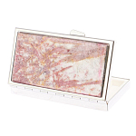 Таблетница карманная прямоугольная на 7 отделений с зеркалом и накладкой из натурального камня Турмалин Silver Stone Pillboxes варинант исполнения - 2 | Loft Concept в Липецке