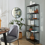 Металлический стеллаж Menzie Black Wide Metal Rack варинант исполнения - 4 | Loft Concept в Липецке