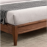 Кровать двуспальная с каркасом из дерева и мягким изголовьем Moon Walnut Bed варинант исполнения - 7 | Loft Concept в Липецке