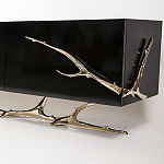 Дизайнерский комод чёрный глянцевый с основанием в виде золотых ветвей Meta Credenza  варинант исполнения - 1 | Loft Concept в Липецке