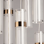 Люстра каскадная с прозрачными цилиндрическими плафонами Jenae Glass Tube Lighting варинант исполнения - 4 | Loft Concept в Липецке