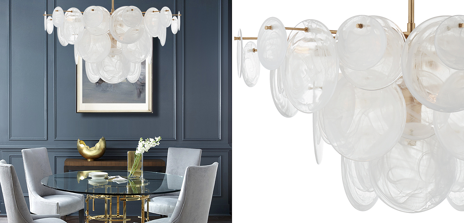 Люстра Disk Textured Glass Chandelier Люстра Disk Textured Glass Chandelier - Loft-Concept в Липецке