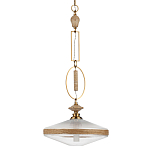 Подвесной светильник с плоским прозрачным плафоном и декоративной вставкой из текстурного камня Tectona  варинант исполнения - 1 | Loft Concept в Липецке