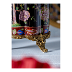 Ваза из фарфора черная с цветочной росписью и бронзовой стрекозой Spring Garden варинант исполнения - 7 | Loft Concept в Липецке