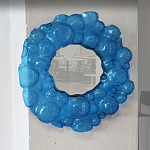 Дизайнерское Зеркало из синего стекла Blue Bubbles Mirror  варинант исполнения - 2 | Loft Concept в Липецке