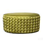 Пуф овальный плетеный оливкового цвета Pool Woven Velour варинант исполнения - 1 | Loft Concept в Липецке