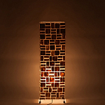 Торшер из перламутра на металлическом каркасе Indonesian Tower 2 варинант исполнения - 3 | Loft Concept в Липецке