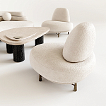 Кресло Vinsen обивка букле молочного цвета варинант исполнения - 1 | Loft Concept в Липецке