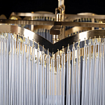 Люстра прямоугольная на цепях с прозрачными трубками и волнистым краем Nembus варинант исполнения - 11 | Loft Concept в Липецке