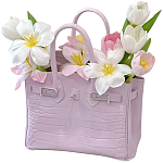 Декоративная ваза в виде сумки Birkin Bag Vase Pink варинант исполнения - 1 | Loft Concept в Липецке