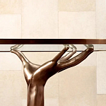 Обеденный стол с фигурным декором бронзового цвета Dichotomy racetrack варинант исполнения - 3 | Loft Concept в Липецке