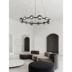 Люстра подвесная светодиодная в форме кольца Gray Ring Chandelier варинант исполнения - 2 | Loft Concept в Липецке
