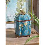 Ваза голубая с крышкой и цветочным узором Genuine Chinese Classics варинант исполнения - 2 | Loft Concept в Липецке