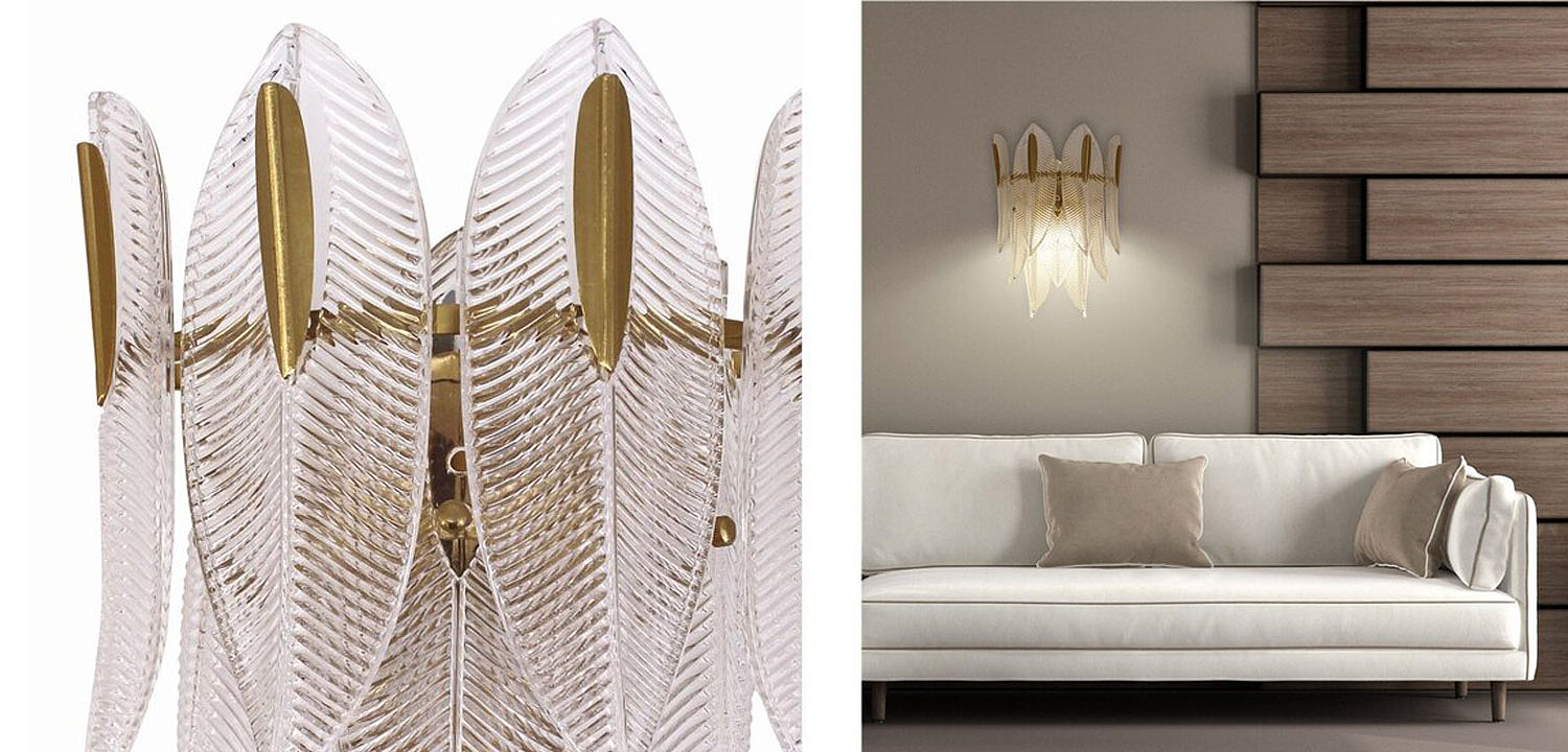 Бра Textured Glass Petals Sconce Бра Textured Glass Petals Sconce - Loft-Concept в Липецке