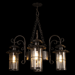 Уличная подвесная люстра с 4-мя цилиндрическими плафонами на цепях Elysian Lanterns варинант исполнения - 2 | Loft Concept в Липецке