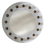 Зеркало белое с круглыми золотыми декоративными элементами Prince of the Church варинант исполнения - 1 | Loft Concept в Липецке