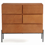 Комод с геометрическим рисунком на ящиках Anders Dark Wood варинант исполнения - 2 | Loft Concept в Липецке