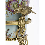 Ваза из голубого фарфора с рисунком птиц и цветов и декоративными элементами Blue Garden варинант исполнения - 4 | Loft Concept в Липецке