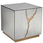 Столик журнальный зеркальный с золотым декором Gold Painted Mirror Table варинант исполнения - 1 | Loft Concept в Липецке