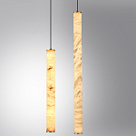 Подвесной светильник с плафоном в форме цилиндра из алебастра Cryptocrystalline Stone варинант исполнения - 3 | Loft Concept в Липецке