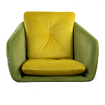 Стул с мягкой обивкой из велюра и подъемно-поворотным механизмом на колесиках Mason Green and Yellow варинант исполнения - 3 | Loft Concept в Липецке