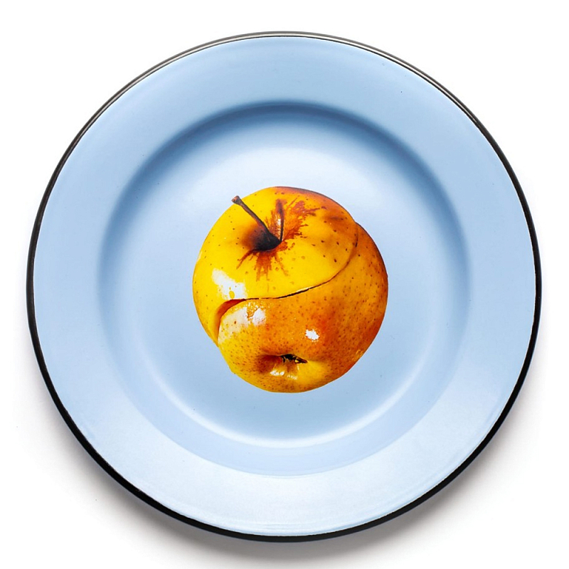 Тарелка Seletti Apple Голубой Коричневый Тарелка Seletti Apple Голубой Коричневый в Липецке | Loft Concept