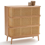 Комод с 3-мя ящиками из плетеного ротанга Ruiz Light Chest of Drawers варинант исполнения - 2 | Loft Concept в Липецке