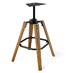 Барный стул со спинкой на 4-х коричневых ножках Черный Велюр Ava Charm варинант исполнения - 4 | Loft Concept в Липецке