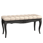 Банкетка из массива бука с бежевой обивкой из велюра Black Provence варинант исполнения - 1 | Loft Concept в Липецке