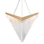 Люстра золотого цвета в форме галочки с каскадом длинных прозрачных трубок Eurofase варинант исполнения - 1 | Loft Concept в Липецке