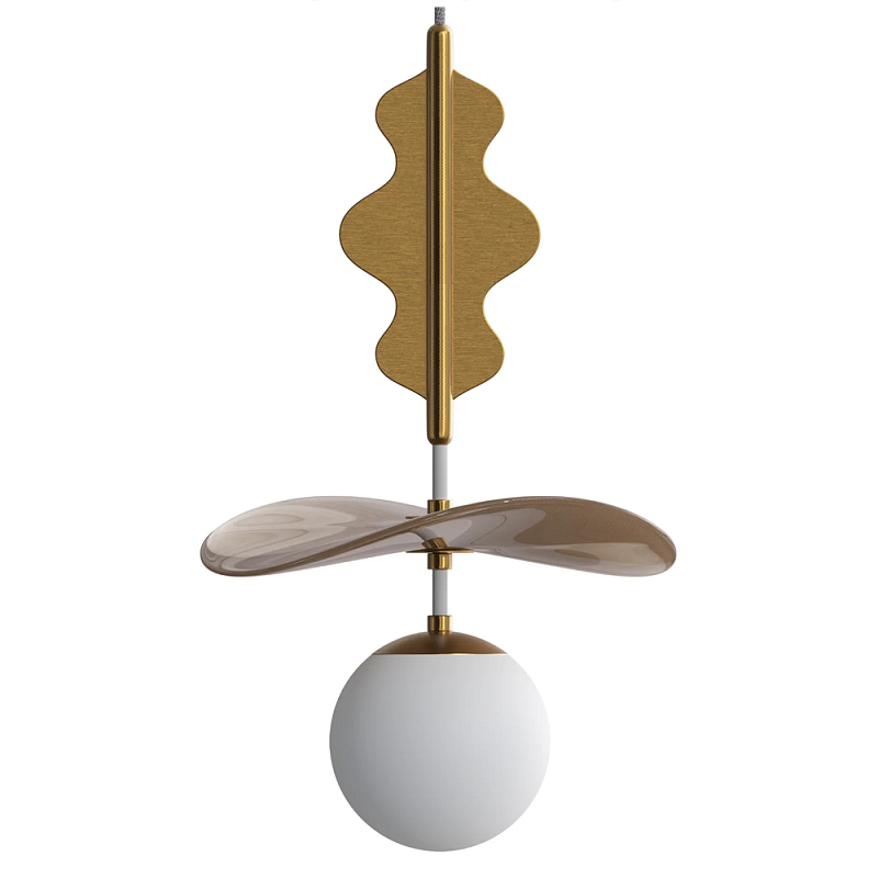 Подвес Bloomy 3 Бежевый Белый Латунь в Липецке | Loft Concept 