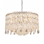 Люстра круглая с хрустальными подвесками на серебряном каркасе Roul Crystal Light варинант исполнения - 4 | Loft Concept в Липецке