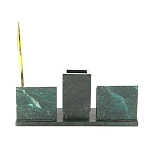 Настольный письменный набор из змеевика с визитницами и ручкой Successful Leader варинант исполнения - 3 | Loft Concept в Липецке