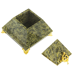 Шкатулка пирамида из натурального камня змеевик Stone Casket варинант исполнения - 2 | Loft Concept в Липецке