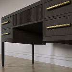 Большой Рабочий стол Primo с 5 выдвижными ящиками Темный орех варинант исполнения - 3 | Loft Concept в Липецке