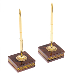 Настольный письменный набор с часами и визитницами из природного камня обсидиана Royal Present варинант исполнения - 4 | Loft Concept в Липецке