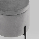 Серый пуф на черных ножках SANJAY варинант исполнения - 4 | Loft Concept в Липецке