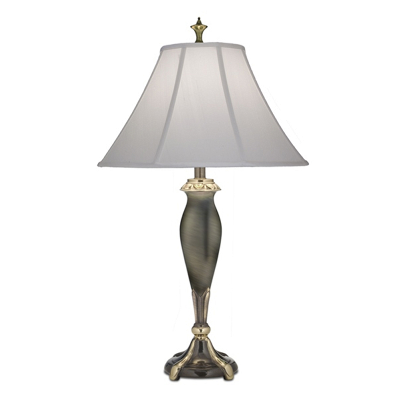 Настольная лампа с белым тканевым абажуром в форме колокола Stiffel Никель Золотой Графит Белый в Липецке | Loft Concept 