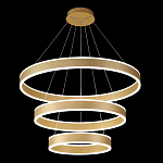 Люстра подвесная светодиодная с тремя золотистыми кольцами Ring Horizontal варинант исполнения - 2 | Loft Concept в Липецке