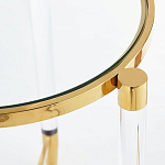 Золотой приставной столик с круглой стеклянной столешницей Weightless Table варинант исполнения - 4 | Loft Concept в Липецке