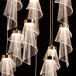 Люстра каскадная с 10-ю прозрачными плафонами Wave Line варинант исполнения - 5 | Loft Concept в Липецке