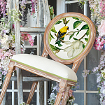 Стул бежевый из натурального бука с изображением птиц и цветов Blooming Birds варинант исполнения - 3 | Loft Concept в Липецке