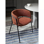 Стул полукруглый мягкий с буклированной обивкой Chair with Boucle Upholstery варинант исполнения - 2 | Loft Concept в Липецке